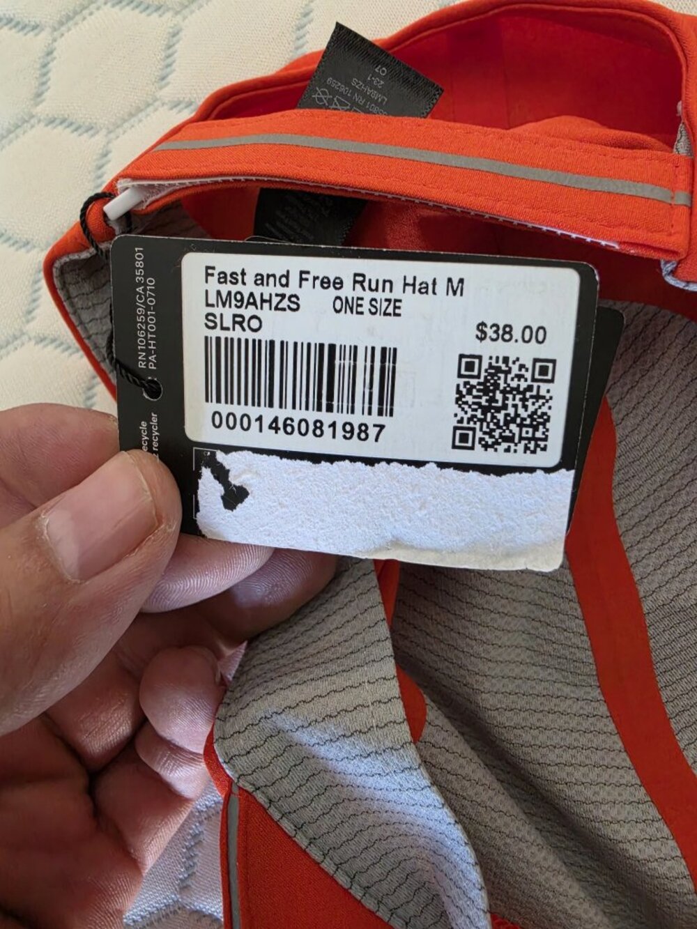 Lululemon Fast and Free Run Hat Mens Solar Orange One Size NEW WITH TAGS